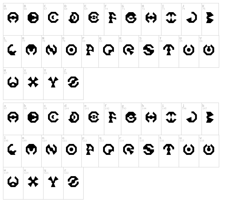 Octo font map